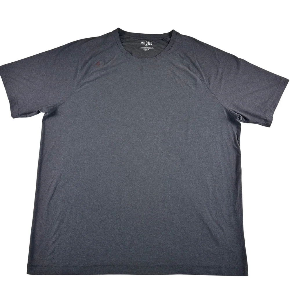 Rhone Reign Tee Training T-Shirt Mens XXL Charcoal Gray Heather Raglan Gym Sport